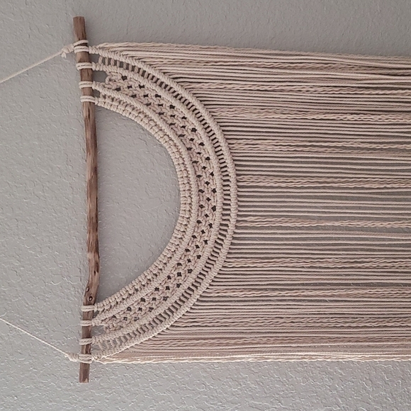 Handcrafted Macrame Wall Hanging Real Oak Natural Boho Catcher and Cord OS - Picture 4 of 4